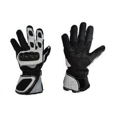 ROBELL rukavice TOUR univerzální kožené – černá/bílá/šedá