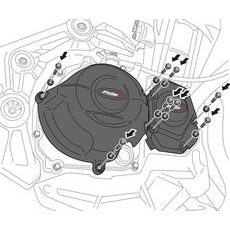 OCHRANNÉ KRYTY MOTORU PUIG 22608N ČERNÝ INCLUDED 3 COVERS