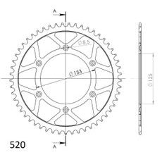 ŘETĚZOVÁ ROZETA SUPERSPROX RFE-210:53-BLK ČERNÝ 53 ZUBŮ, 520