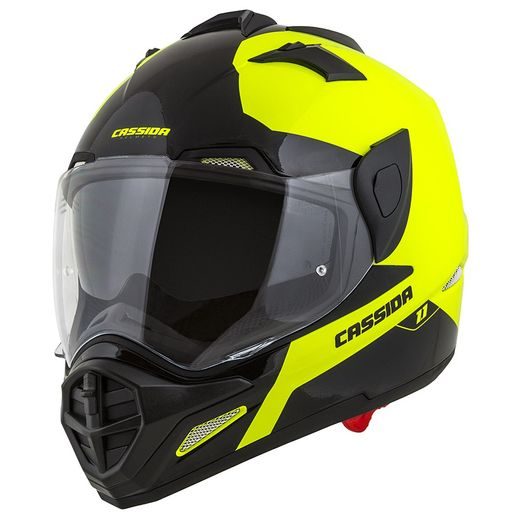 CASSIDA PŘILBA TOUR 1.1 DUAL, (ŽLUTÁ FLUO/ČERNÁ/ČERNÝ MATNÝ KŠILT, PLEXI S PŘÍPRAVOU PRO PINLOCK) 2023