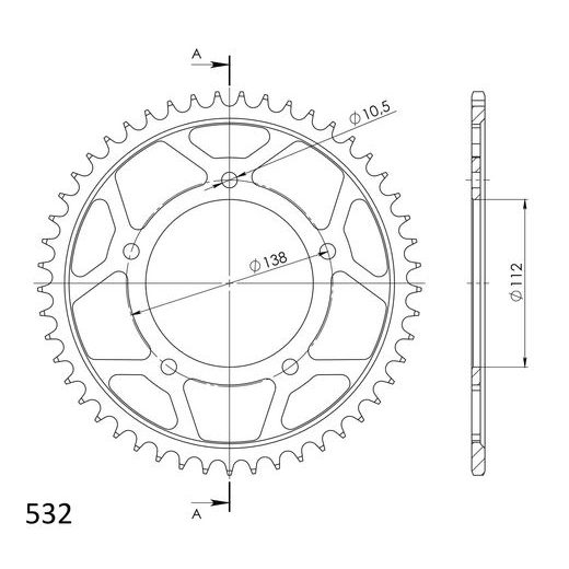 ŘETĚZOVÁ ROZETA SUPERSPROX RFE-1873:49-BLK ČERNÝ 49 ZUBŮ, 532