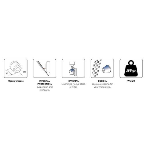 PÁDOVÉ PROTEKTORY DO OSY KOLA PUIG PHB19 23003N ČERNÝ WITHOUT COLOR CAPS, FRONT