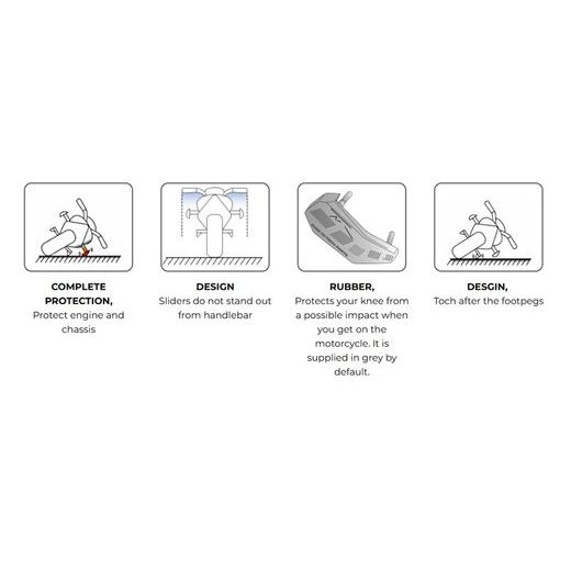 PÁDOVÉ PROTEKTORY RÁMU PUIG R19 22392N ČERNÝ S ŠEDOU GUMOU