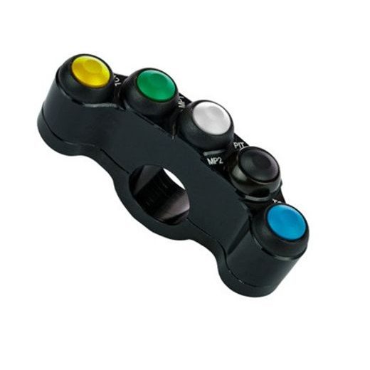 ZÁVODNÍ TLAČÍTKOVÝ PANEL – PLUG & PLAY ACCOSSATO PS015 CNC OBRÁBĚNÁ HLINÍKOVÝ S PĚTI TLAČÍTKY, LEVÝ