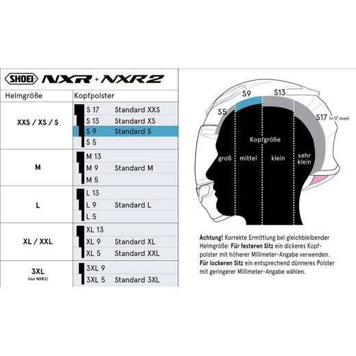 SHOEI - VÝSTELKA HELMY CENTER PAD S9 (NXR/NXR2) TYPE - E