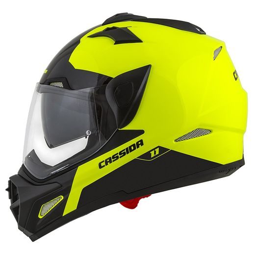 CASSIDA PŘILBA TOUR 1.1 DUAL, (ŽLUTÁ FLUO/ČERNÁ/ČERNÝ MATNÝ KŠILT, PLEXI S PŘÍPRAVOU PRO PINLOCK) 2023