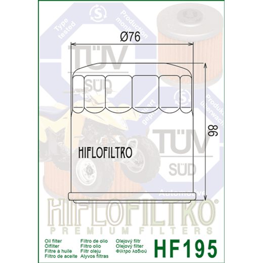 OLEJOVÝ FILTR HIFLOFILTRO HF195