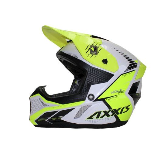 MOTOKROSOVÁ HELMA AXXIS WOLF ABS STAR TRACK A3 LESKLÁ FLUOR ŽLUTÁ XXL