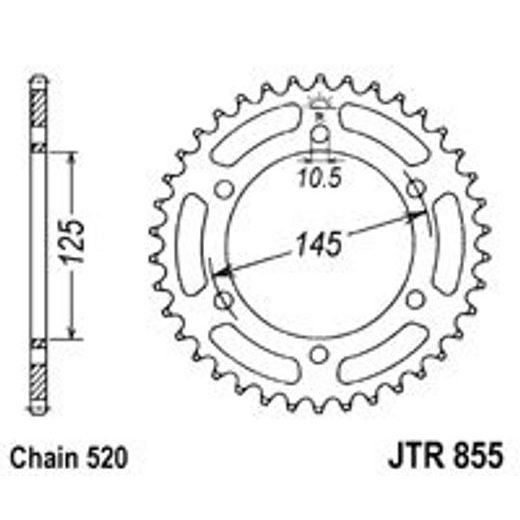 ŘETĚZOVÁ SADA EK - ZLATÝ ŘETĚZ 520 MVXZ, X-KROUŽEK, KOLEČKO JT POGUMOVANÉ, ROZETA JT PRO YAMAHA XT 660 R 2004-2015