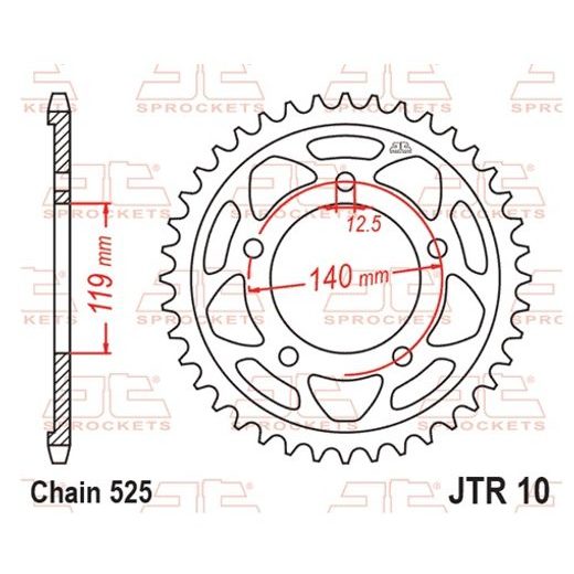 ŘETĚZOVÁ ROZETA JT JTR 10-45 45 ZUBŮ, 525