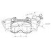 RADIÁLNÍ DVOUDÍLNÝ TŘMEN BILLET ACCOSSATO PZ011 - ROZTEČ 100 MM PISTON IN ALUMINIUM
