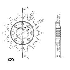 PREDNJI LANČANIK SUPERSPROX CST-284:14 14T, 520