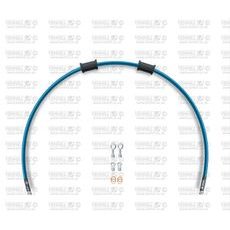 REAR BRAKE HOSE KIT VENHILL POWERHOSEPLUS HON-1011RS-TB (1 HOSE IN KIT) TRANSLUCENT BLUE HOSES, STAINLESS STEEL FITTINGS