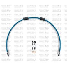 REAR BRAKE HOSE KIT VENHILL POWERHOSEPLUS HON-1013RB-TB (1 HOSE IN KIT) TRANSLUCENT BLUE HOSES, BLACK FITTINGS