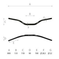 HANDLEBAR DOMINO 184171110 ROAD HIGH BEND CRNI