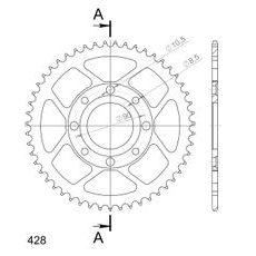 LANČENIK ZADNJI SUPERSPROX RFE-269:51-BLK CRNI 51T, 428