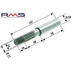 Rear wheel shaft kit RMS 100240050