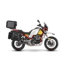 SET OF SHAD TERRA TR40 ADVENTURE SADDLEBAGS AND SHAD TERRA ALUMINIUM TOP CASE TR55 PURE BLACK, INCLUDING MOUNTING KIT SHAD MOTO GUZZI V85TT