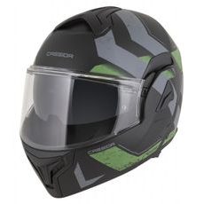 FULL FACE HELMET CASSIDA MULTIFLIP KORP BLACK MATT/GREEN/GRAY 2XL