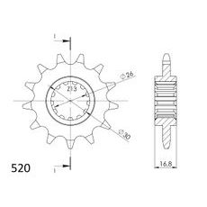 PREDNJI LANČANIK SUPERSPROX CST-1269:14 14T, 520