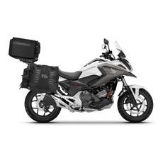 SET OF SHAD TERRA TR40 ADVENTURE SADDLEBAGS AND SHAD TERRA ALUMINIUM TOP CASE TR55 PURE BLACK, INCLUDING MOUNTING KIT SHAD HONDA NC 750X