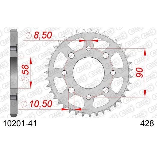 LANČENIK ZADNJI AFAM 10201-41 41T, 428