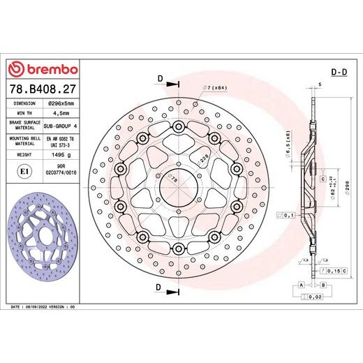 KOČIONA DISK BREMBO 78B40827 FLOATING