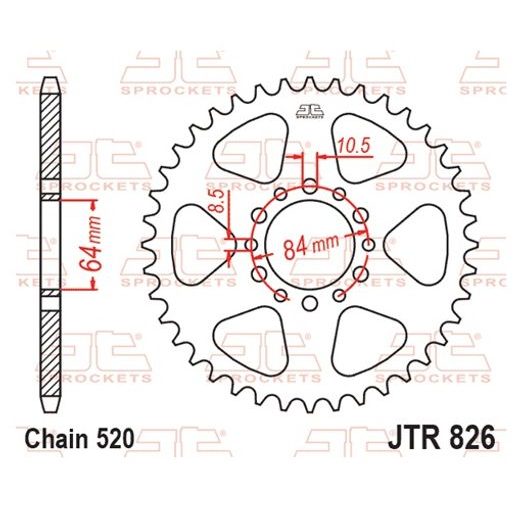 LANČENIK ZADNJI JT JTR 826-47 47T, 520