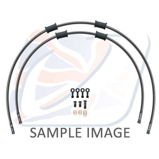 RACE FRONT BRAKE HOSE KIT VENHILL POWERHOSEPLUS YAM-6035FB-CB (2 HOSES IN KIT) CARBON HOSES, BLACK FITTINGS