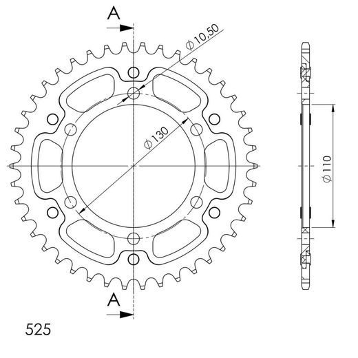 LANČENIK ZADNJI SUPERSPROX STEALTH RST-480:42-RED CRVEN 42T, 525