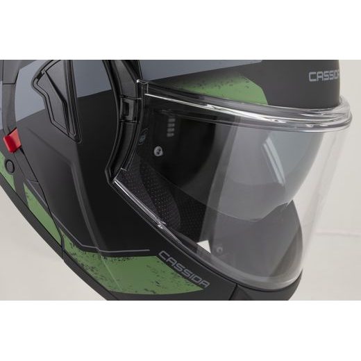 FULL FACE HELMET CASSIDA MULTIFLIP KORP BLACK MATT/GREEN/GRAY M