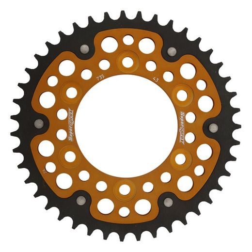 REAR SPROCKET SUPERSPROX STEALTH RST-735:43-GLD ZLATO 43T, 520