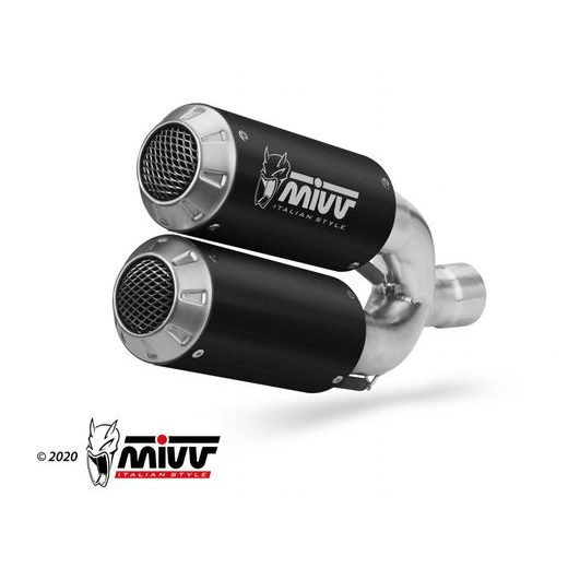 2 SILENCERS KIT MIVV MK3 D.043.SM3B BLACK STAINLESS STEEL