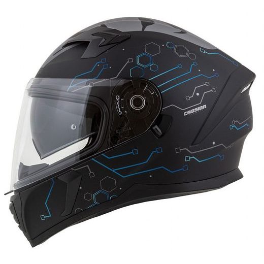 FULL FACE HELMET CASSIDA INTEGRAL 3.0 HACK MATT BLACK /BLUE XS