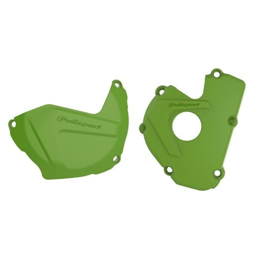 CLUTCH AND IGNITION COVER PROTECTOR KIT POLISPORT GREEN