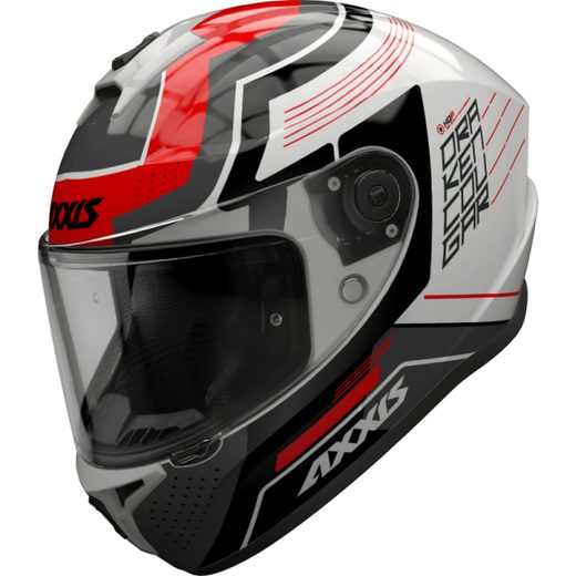 FULL FACE HELMET AXXIS DRAKEN S COUGAR GLOSS FLUOR RED XS