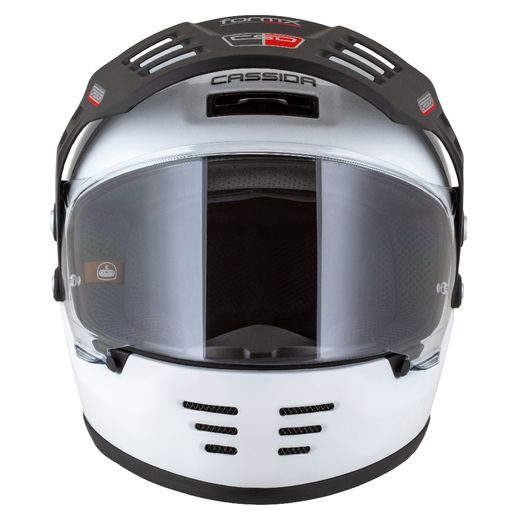 MOTOCROSS HELMET CASSIDA FORMX FLATOUT WHITE/ BLACK/ RED/ BLACK MATT PEAK M