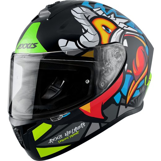 FULL FACE HELMET AXXIS DRAKEN ABS PARROT A1 MATT BLACK XS