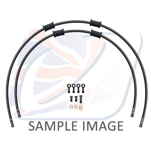 RACE FRONT BRAKE HOSE KIT VENHILL POWERHOSEPLUS HON-7018FB-BK (2 HOSES IN KIT) BLACK HOSES, BLACK FITTINGS