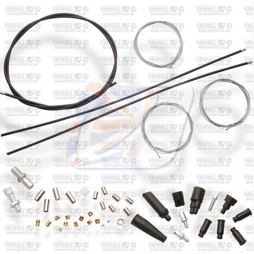 UNIVERSAL THROTTLE CABLE KIT VENHILL U01-4-125-BK CRNI