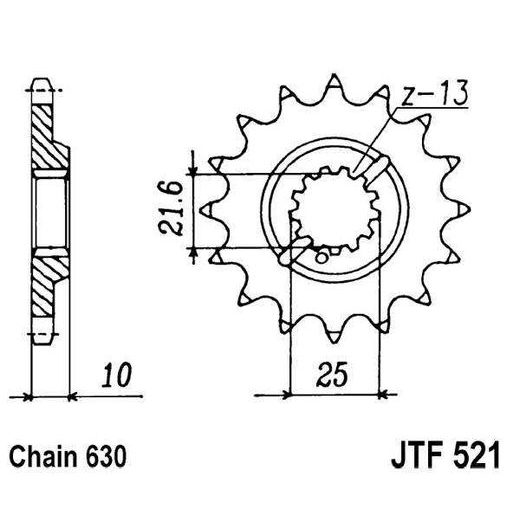 PREDNJI LANČANIK JT JTF 521-15 15T, 630