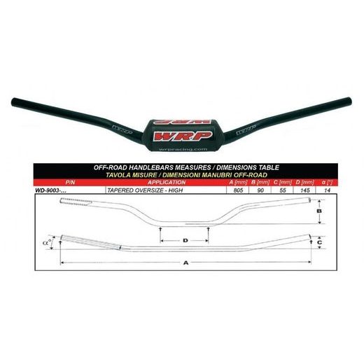 HANDLEBAR WRP PRO-BAR HIGH CRNI