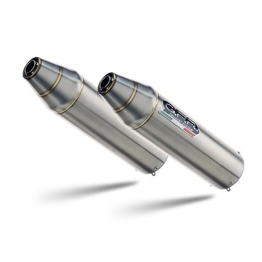 DOUBLE FULL EXHAUST SYSTEM GPR DEEPTONE QUSP.140DE.DEATV BRUSHED STAINLESS STEEL INCLUDING DUAL SILENCERS AND REMOVABLE DB KILLERS