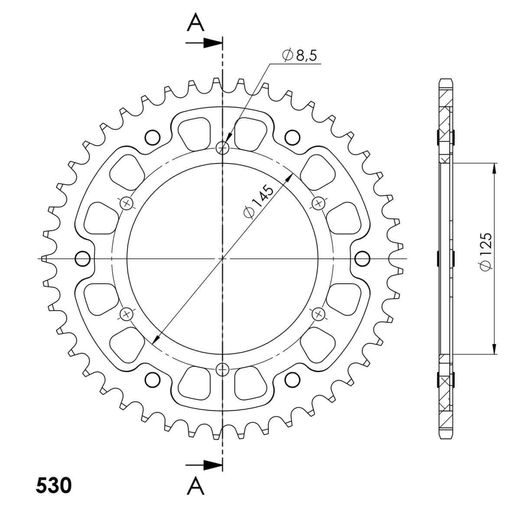LANČENIK ZADNJI SUPERSPROX STEALTH RST-415:45-GLD ZLATO 45T, 530