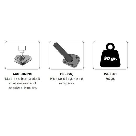 KICKSTAND EXTENSION PUIG 22835N CRNI WITH STANDARD SUSPENSION