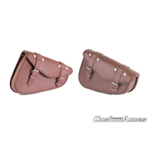 LEATHER SADDLEBAG CUSTOMACCES DETROIT APD001T BROWN PAIR