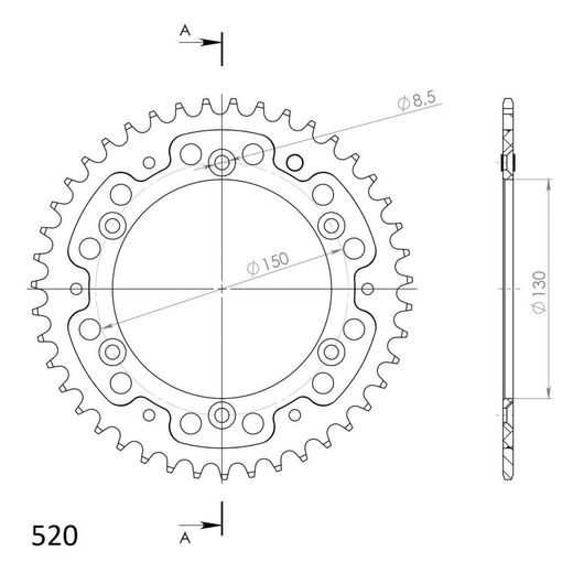 LANČENIK ZADNJI SUPERSPROX STEALTH RST-245:43-RED CRVEN 43T, 520