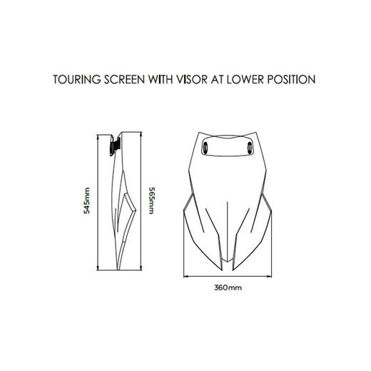 WINDSCREEN PUIG TOURING WITH VISOR 20456H SMOKE