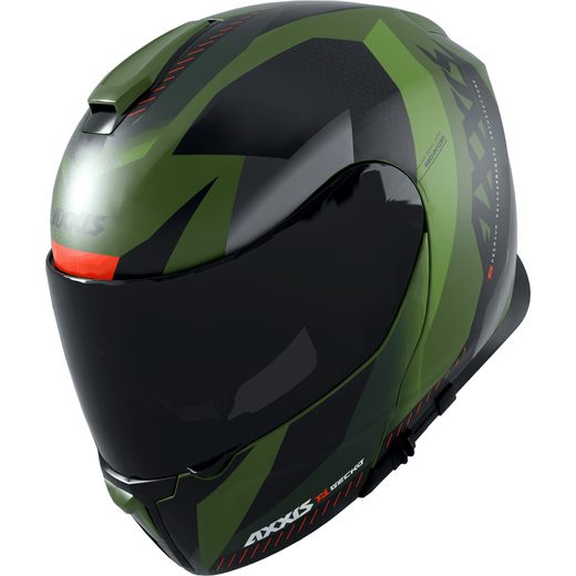 FLIP UP HELMET AXXIS GECKO SV ABS SHIELD F6 MATT GREEN XS