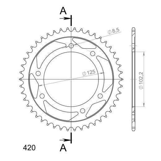 LANČENIK ZADNJI SUPERSPROX RFE-1132:46-BLK CRNI 46T, 420